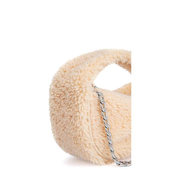 NEW BY FAR baby cush bag in sable shearling - Picture 4 of 5